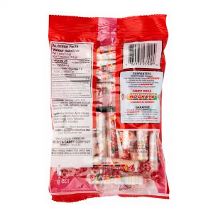 Back of bag of Rockets Candy rolls.